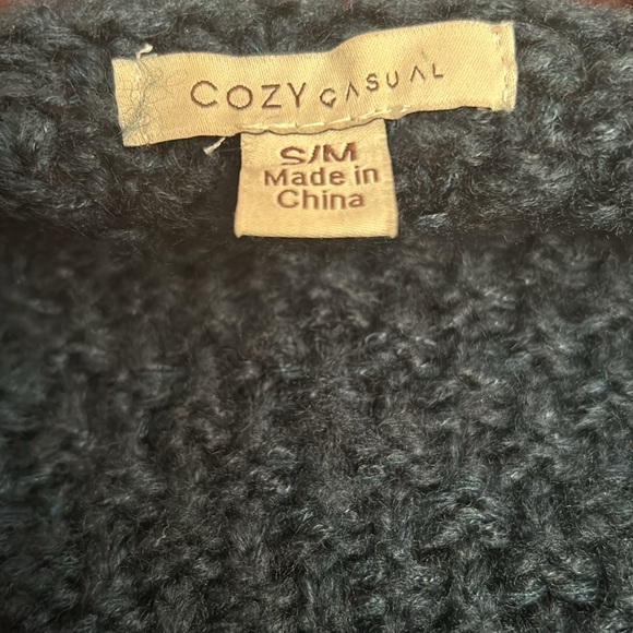 Cozy Casual Chunky long Cardigan Sweater Dark Teal Small/Medium - Picture 7 of 8